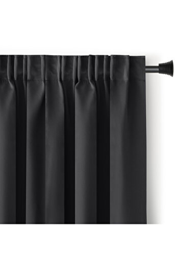 Amelia Home Blackout drapery with classic style drapery, Juliette, density 230 g/m2, 140x270 cm, black