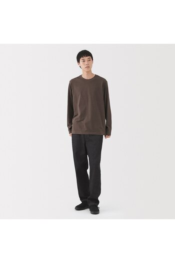 Muji Washed Denim Easy Pants (Black)