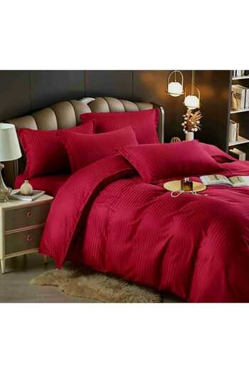 OEM 6-piece Finet Damask Bed Linen Set, ROYAL RED, 200x230cm, 230x250cm, 55x80cm, 75x75cm