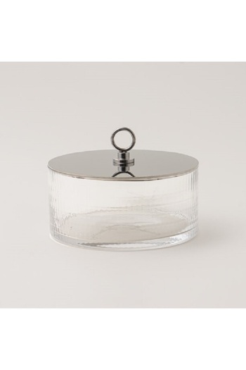 Dallaty glass date bowl with metal lid