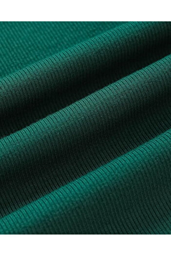 OEM Slim fit striped summer T-shirt with round collar, short sleeves, elastic M green
