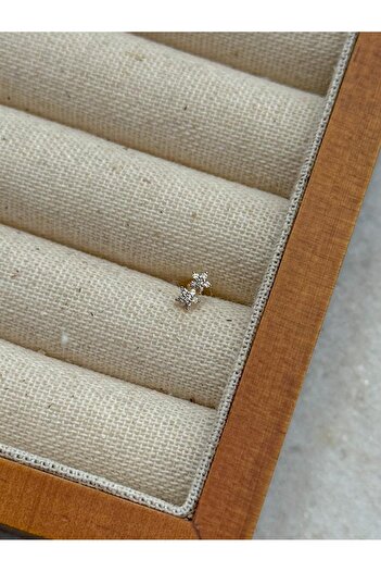 İncikcincik Zircon Taşlı Piercing - 925 Ayar Gümüş