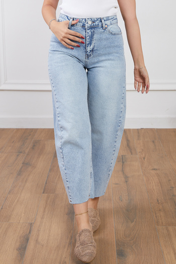 DPARİS High Waist Cut Leg Baggy Jeans
