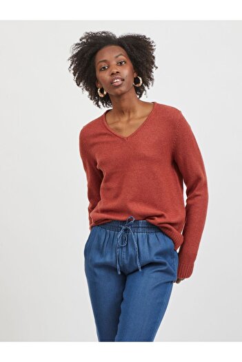 VILA Strickpullover VIRIL V-Ausschnitt