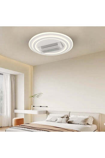 RFAN LED Chandelier with Fan, DL2410-1, 6 Speeds, Copper Motor, Remote Control, Silent Mode