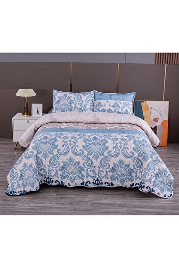 CHIRASO Microfiber Quilted Duvet Set, 2-Sided, 3-Piece, Duvet Cover 220x240cm, 2 Pillowcases