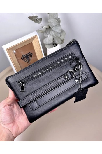 Fil Deri Genuine Leather Zippered Men's Handbag with Grip Strap 2113