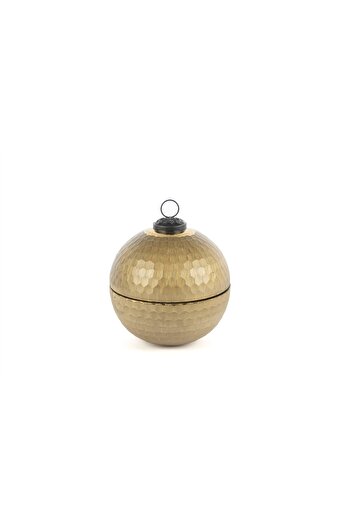 Mikasa Moor Gold Kapaklı Cam Mum Espresso Martini 12x13cm