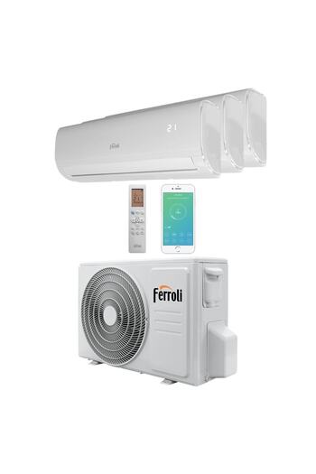 Ferroli Multisplit air conditioner, DC inverter, dehumidification, auto mode, turbo mode, Wi-Fi, Follo...