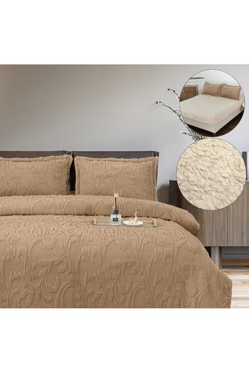 CHIRASO COCOLINO Underwear Fur on the inside, ELASTIC sheet 180x200, Duvet cover 200x230, 2 Sides