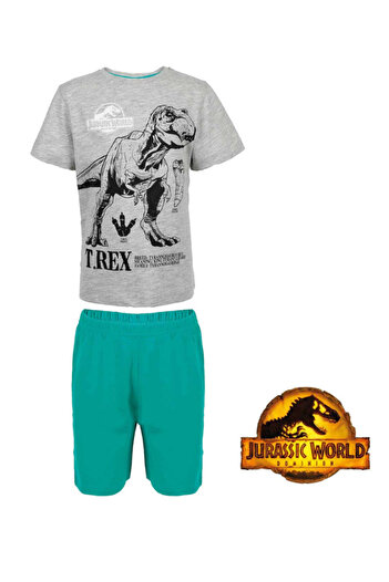 JURASSIC WORLD Children's pajamas with short sleeves, multicolor, 100% cotton, T-Rex,