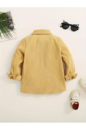 Take Two By Styli Boys Mustard Corduroy Shirt with Buttons