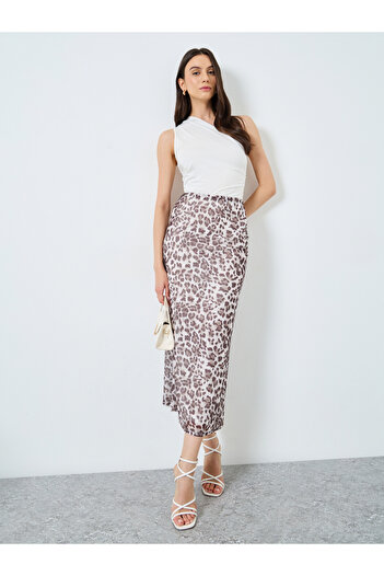 Take Two By Styli Leopard Print Bodycon Maxi Skirt