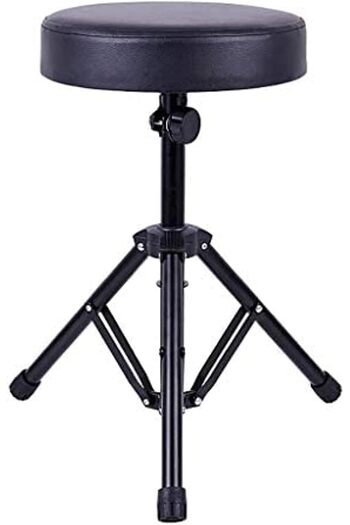 MegArya Drum Playing Folding Stool With Adjustable Seat Black