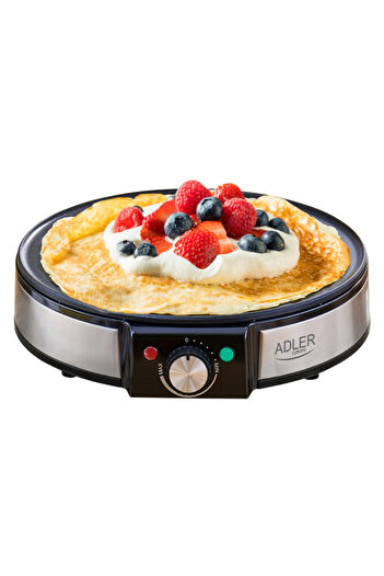 adler AD 3058 pancake maker, 1600W, 30 cm, Utensils included, Black/Inox