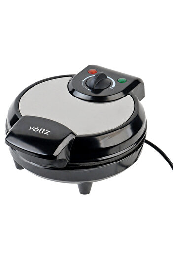 Voltz Waffle maker V51442GA, 1300W, 5 heart-shaped slots, Temperature regulator, Inox/black