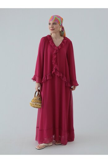 MRS. POLEEN Φόρεμα σιφόν με βολάν - Fusya - MRS POLEEN