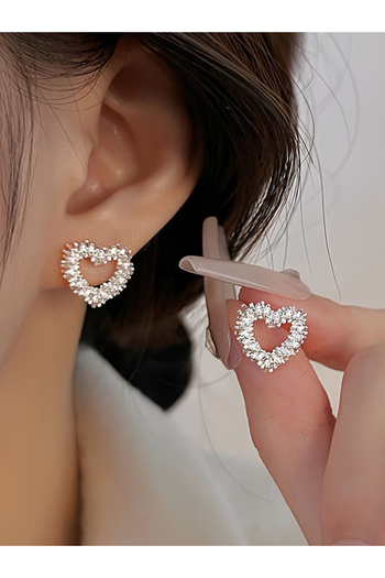Take Two By Styli Embellished Heart Earrings