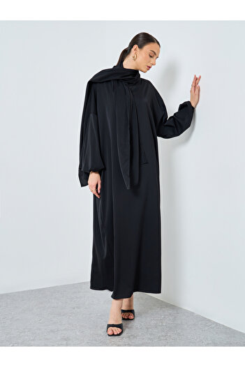 Take Two By Styli Solid Long Sleeve Hooded Pocket Detail Abaya