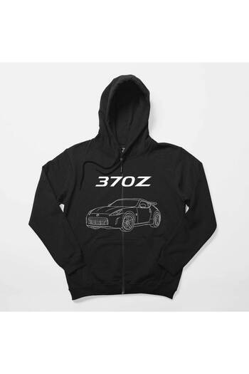 Z zepplin Nissan 370Z Black Zipper Hooded Sweatshirt