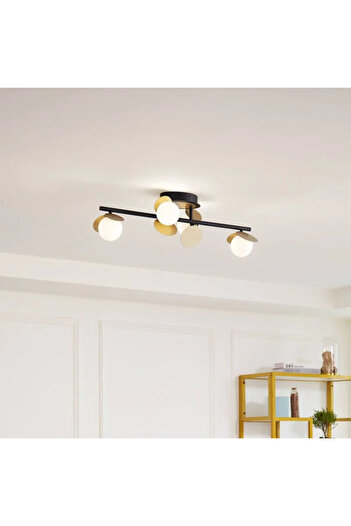 RFAN Candelabru, Model 603-4, Cu Abajururi, 4 X G9, Auriu/Negru