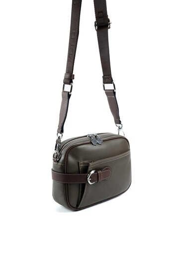 Silver Polo Silver & Polo Khaki - Brown Sp1256 Women's Crossbody Bag