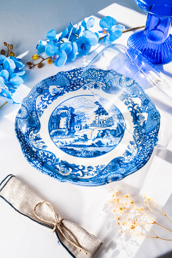 Fecra Vintage Blue Kek Sunum Tabağı