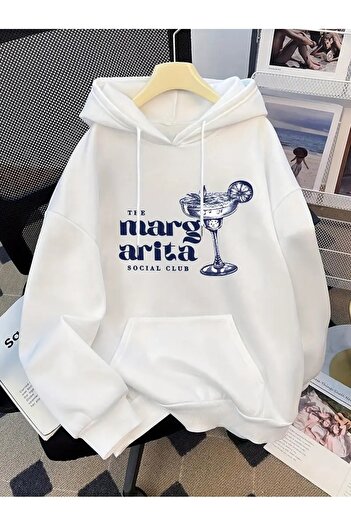 Touz Moda Маргарита Принт Унісекс Оверсайз Світшот з капюшоном