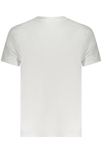 Calvin Klein Jeans Men's V-neck T-shirt with embroidered logo, Regular fit, White, XL