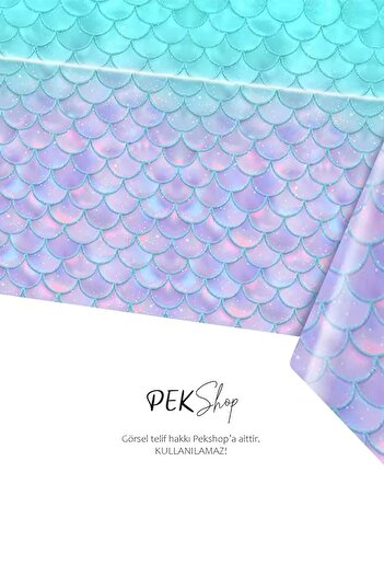 PEKSHOP Mermaid Concept Tablecloth Mermaid Concept Birthday Tablecloth