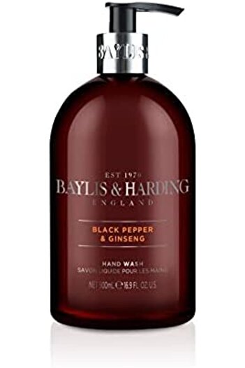 Baylis & Harding Black Pepper and Ginseng Hand Wash, 500 ml | Vitamin Enriched | Musky & Masculine S