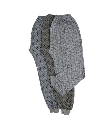 MODA YILDIZ 3 Pieces Men's Patterned Long Cuffed Pajama Bottoms