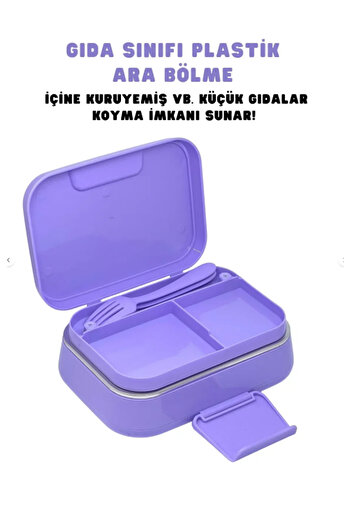 WİGGLE 1030ml Lunchbox New Single Layer 2 Compartment Stainless Steel Lunch Box - with Nutrition Bag as a Gift