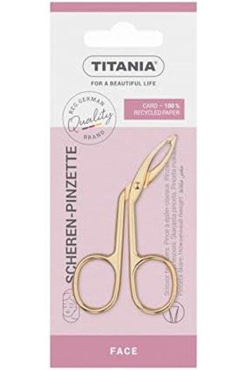 TİTANİA Gold-Plated Scissor Tweezers 8cm by