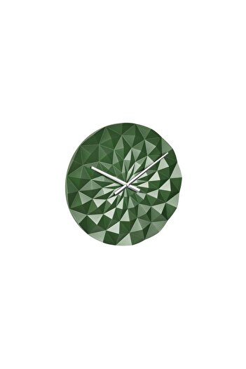 TFA Diamond Precision Geometric Wall Clock, Metallic Green, 60.3063.04