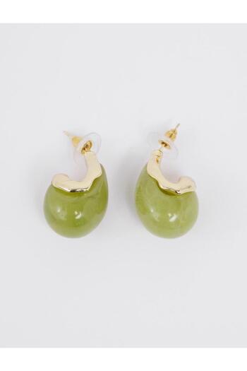 Jimmy Key Green Drop Shaped Modern Earrings