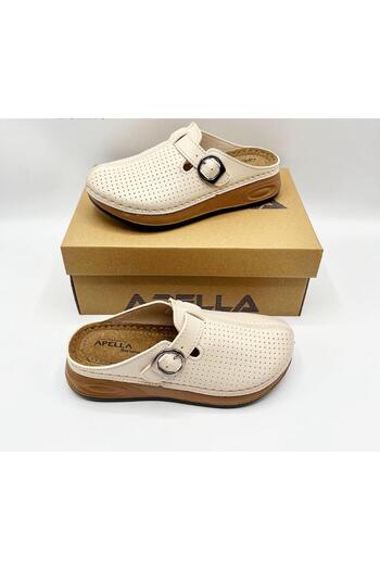 Apella Women's Orthopedic Sole Stitched Closed Front Mother Slippers Sabo Model