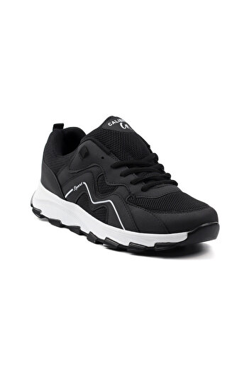 KAJILA Men's Black and White Sports Shoes Comfortable Casual Sneaker Walking Running Lightweight Sole Lace-Up