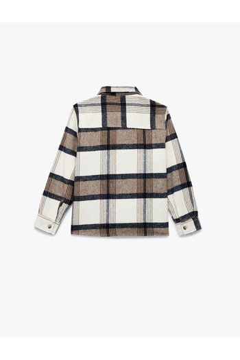 Koton Flannel Fabric Pocket Long Sleeve Classic Collar Lumberjack Shirt