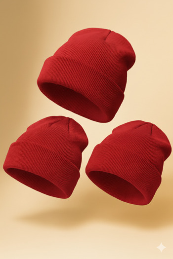 LAGRANZE Unisex Basic Knitwear Beanie 3 Pack