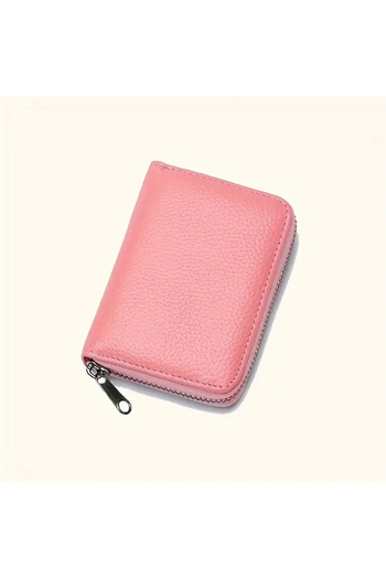 Siriderya Multi-Function Credit Card Holder Minimalist Wallet and Card Holder Leather Card Holder Pink