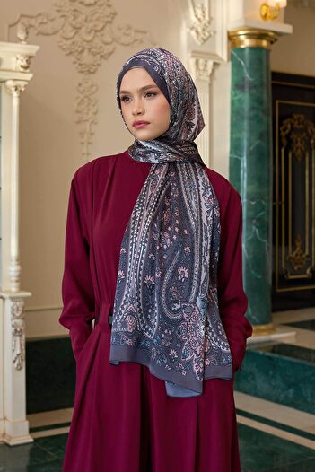 İpekhan Anthracite Indian Silk Shawl - 5009-09