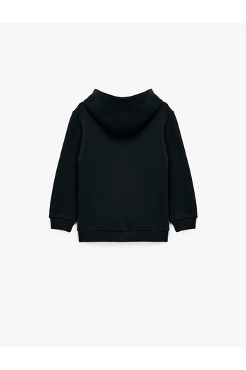 Koton Raised Long Sleeve Zippered Hooded Sweatshirt