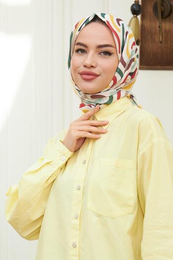İpekhan Spiral Cotton Viscose Shawl White