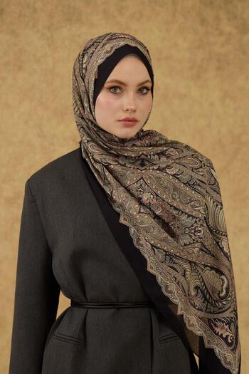 İpekhan İpekhan Soft Shawl Black Green 3052-15