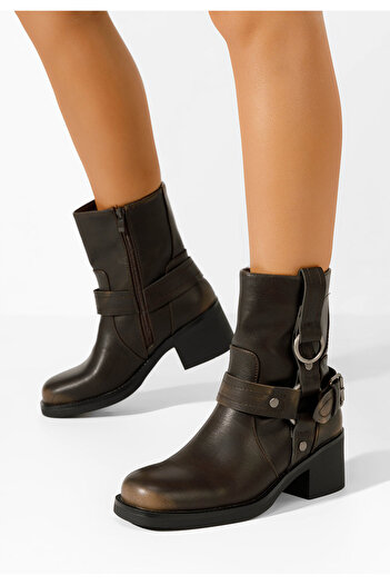 B T Shoes Γυναικεία Μποτάκια Livana καφε