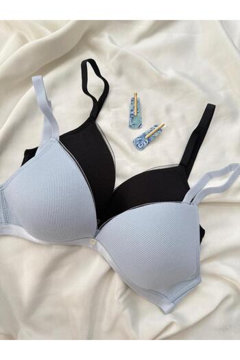 İNKO İÇ GİYİM Cotton Underwire-Free Unpadded 2-Piece Recovery Bra