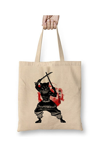 Toyaso Demon Slayer Crimson Inosuke Tote Bag Long Handle Shopping Bag Beach Bag