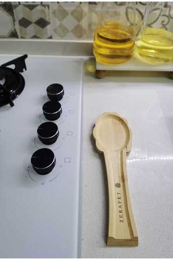 safestore Countertop Bamboo Spoon Rest Wooden Dirty Spoon Rest Dirty Spoon Holder