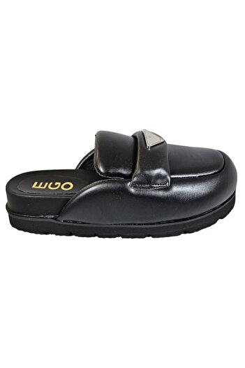 Ego Women’s Sabot UK Prad-a Mule, Black Leather, Flatform, Size EU 38